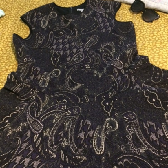 A-line dark navy blue sleeveless dress - Picture 2 of 3